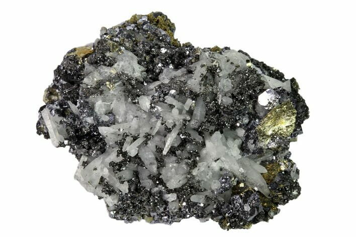 Quartz, Galena and Pyrite Crystal Cluster - Peru #149587